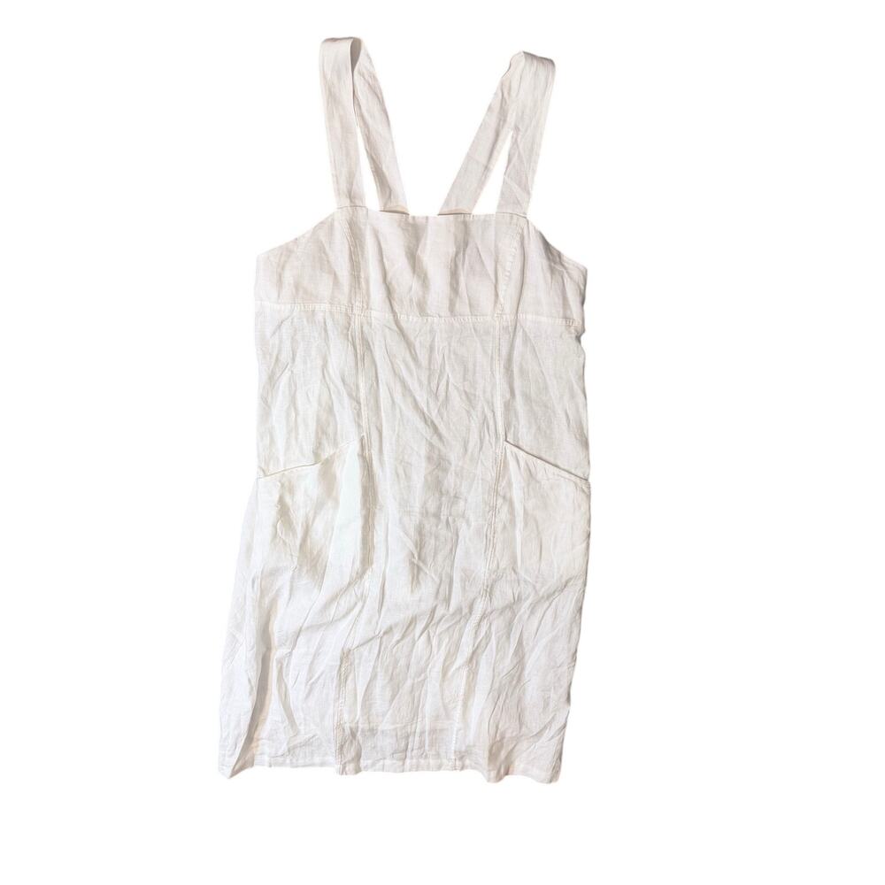 Lunya Good in Bed White 100% Linen Slip Dress XL Minimal Lounge Sleep clean girl
